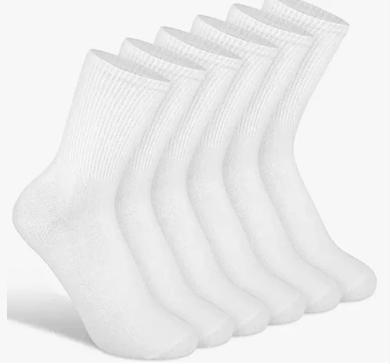 Pack of 6 White PowerStride Scrub Socks