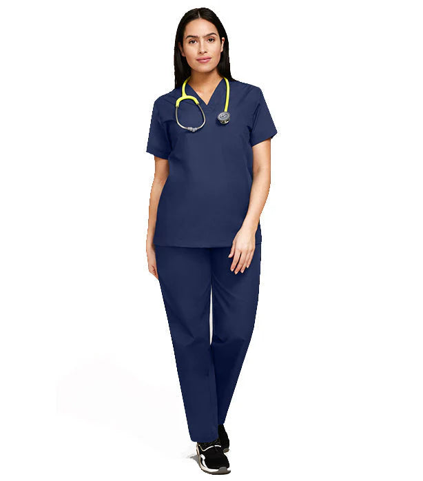 Women’s Stretch Scrub Set – Half Sleeve Top & Pant (2 Pockets)