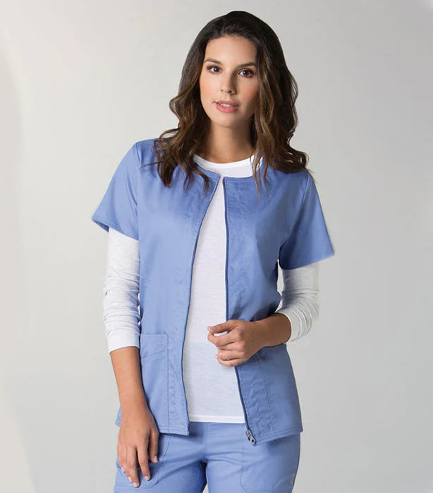 Women’s Zip Scrub Jacket – Lightweight Half Sleeve