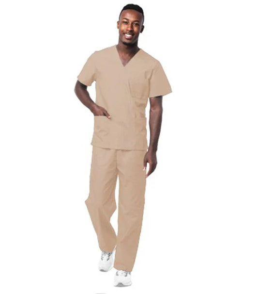Men’s Beige Scrub Set – Comfortable & Professional Medical Uniform
